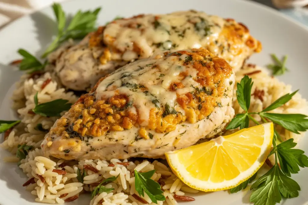 Serving Garlic Parmesan Chicken 
