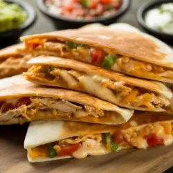 Crispy chicken quesadilla recipe card