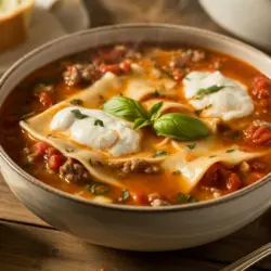 Lasagna Soup recipe card