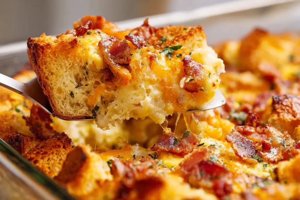 Breakfast Casserole served slice serving