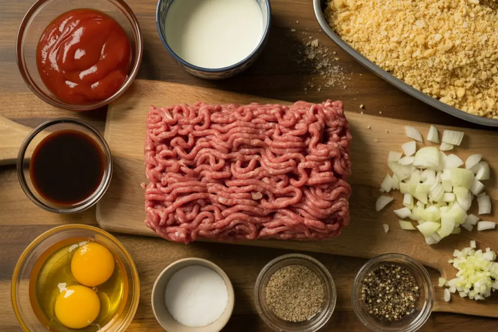 Essential Ingredients for meatloaf recipe 