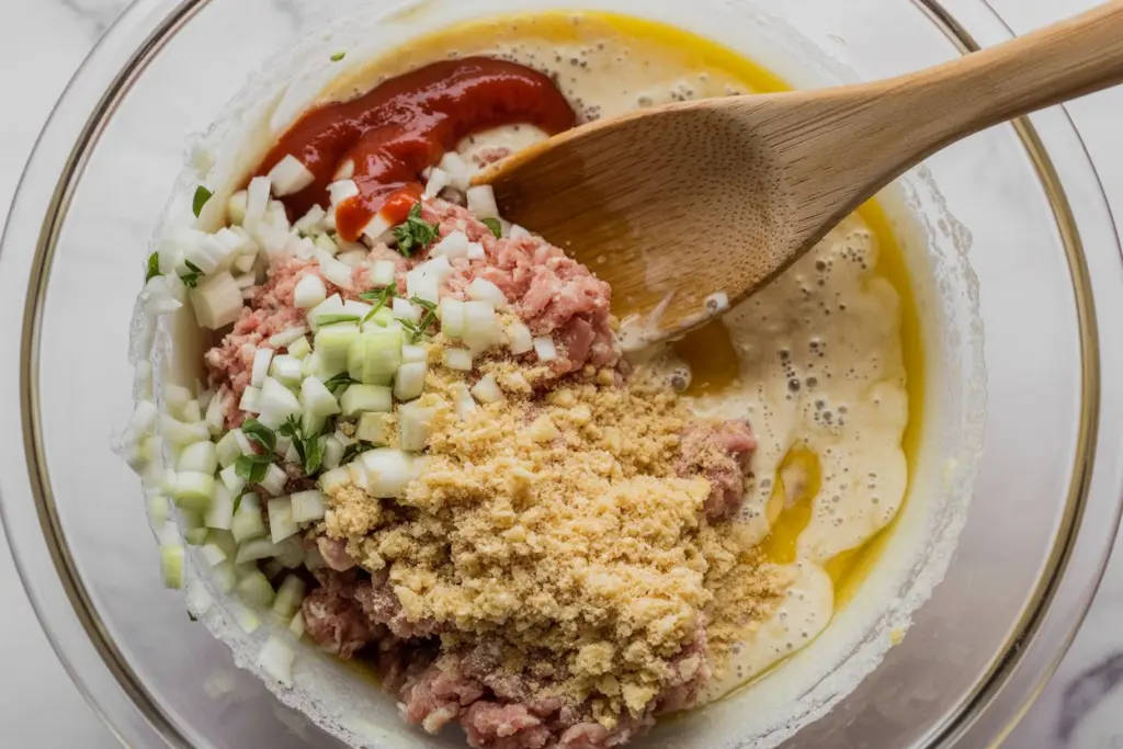 Making American Meatloaf recipe