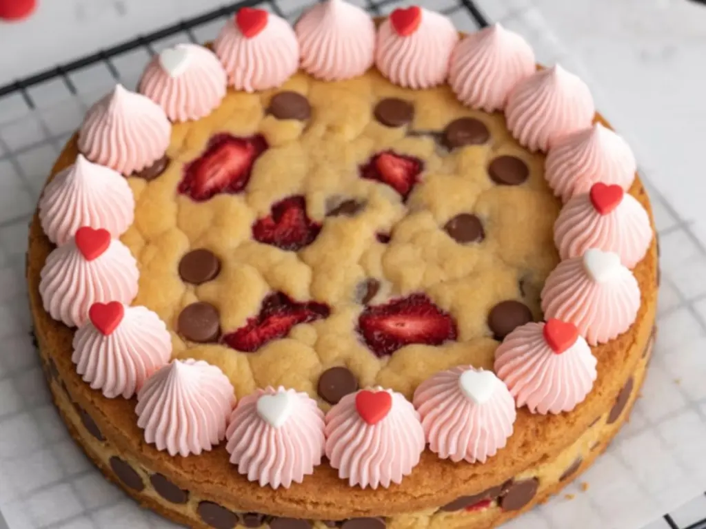 Cookie Cake Recipe - Best Ever Homemade Delight 3 Strawberry Chocolate Valentine Cookie Cake