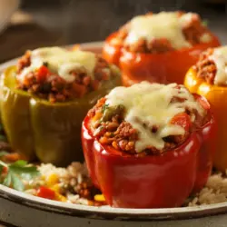 Healthy Stuffed Peppers recipe card