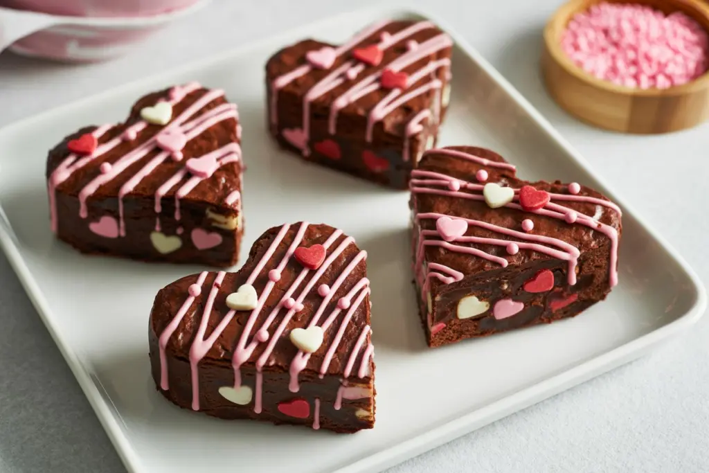 Best Ever Brownies Recipe 7 Heart-shaped Valentine M&Ms Brownies