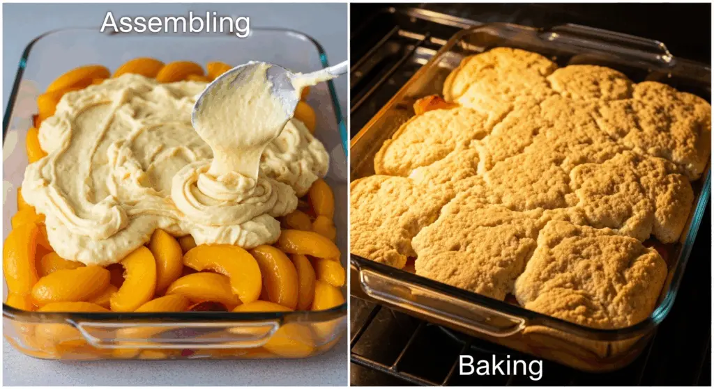 homemade peach cobbler
