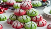 Festive Red and Green Crinkle Cookies Recipe