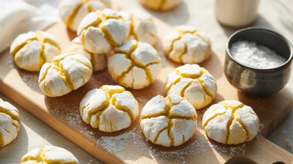 Sourdough Discard Lemon Crinkle Cookies