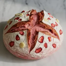 Sourdough White Chocolate Chips Strawberry Bread Recipe card