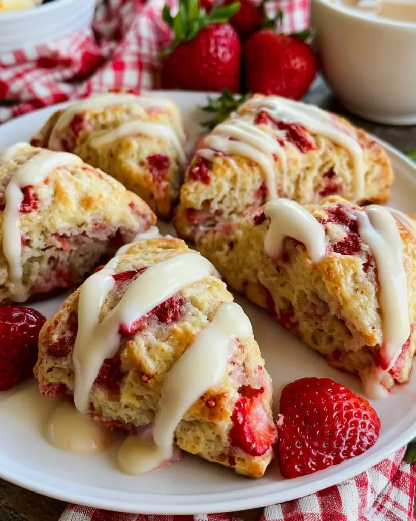 EASY Sourdough Discard Strawberry Scones with Cream Cheese Drizzle! 5 Sourdough Discard Strawberry Scones