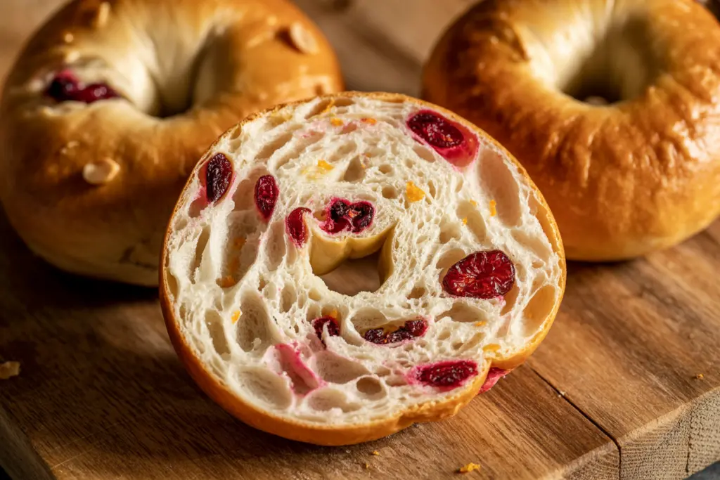 Cranberry Orange Sourdough Bagels