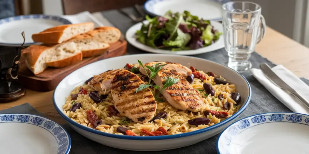 mediterranean chicken and orzo
