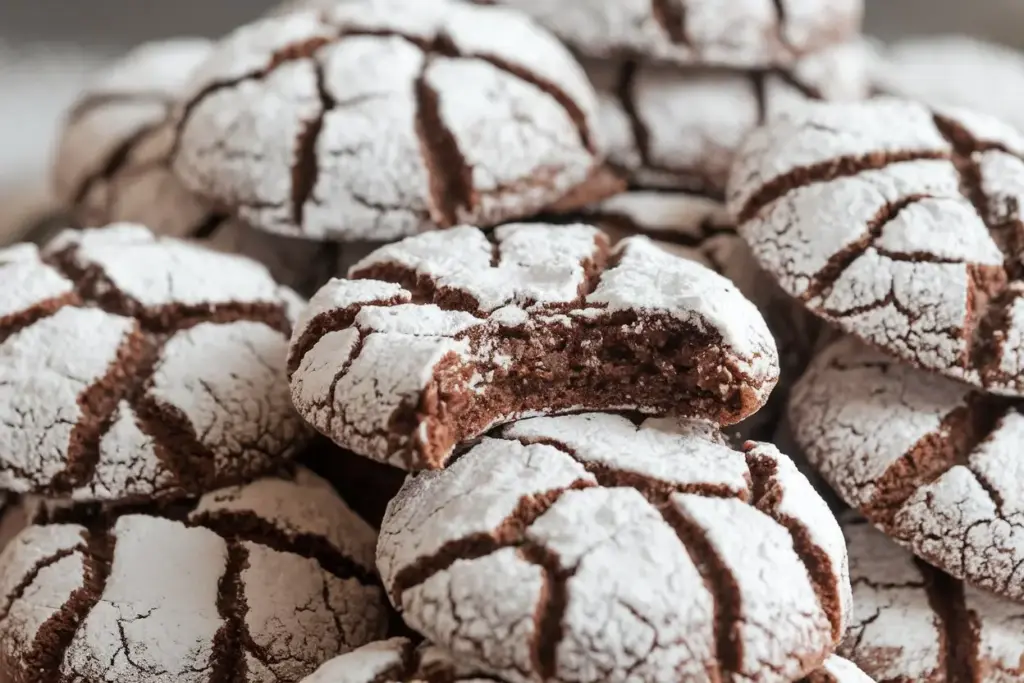 Chocolatey, Fudgy Sourdough Crinkle Cookies: The Ultimate Sweet Treat! 3 chocolate crinkle cookies