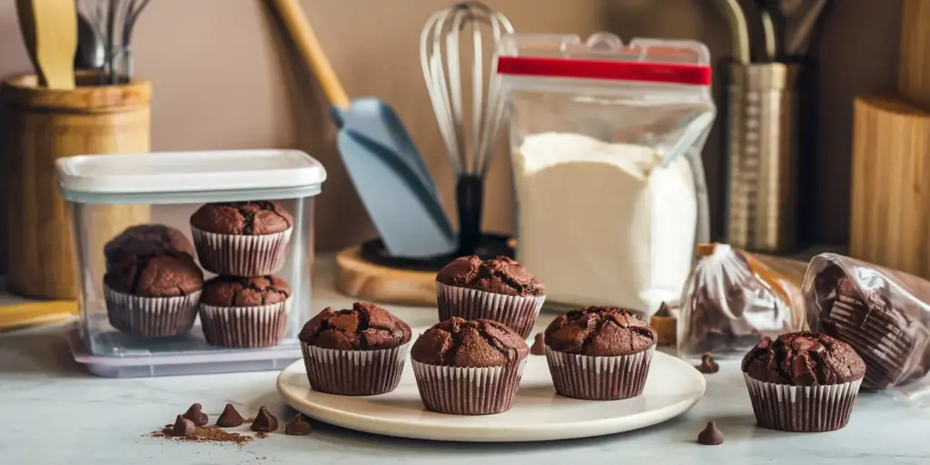 Sourdough Discard Double Chocolate Muffins Recipe 5 Double Chocolate Muffins