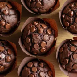 Sourdough Discard Double Chocolate Muffins Recipe 2 Sourdough Discard Double Chocolate Muffins Recipe card