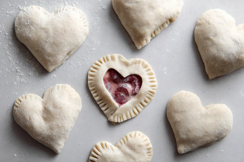 Strawberry Heart Sourdough Discard Hand Pies