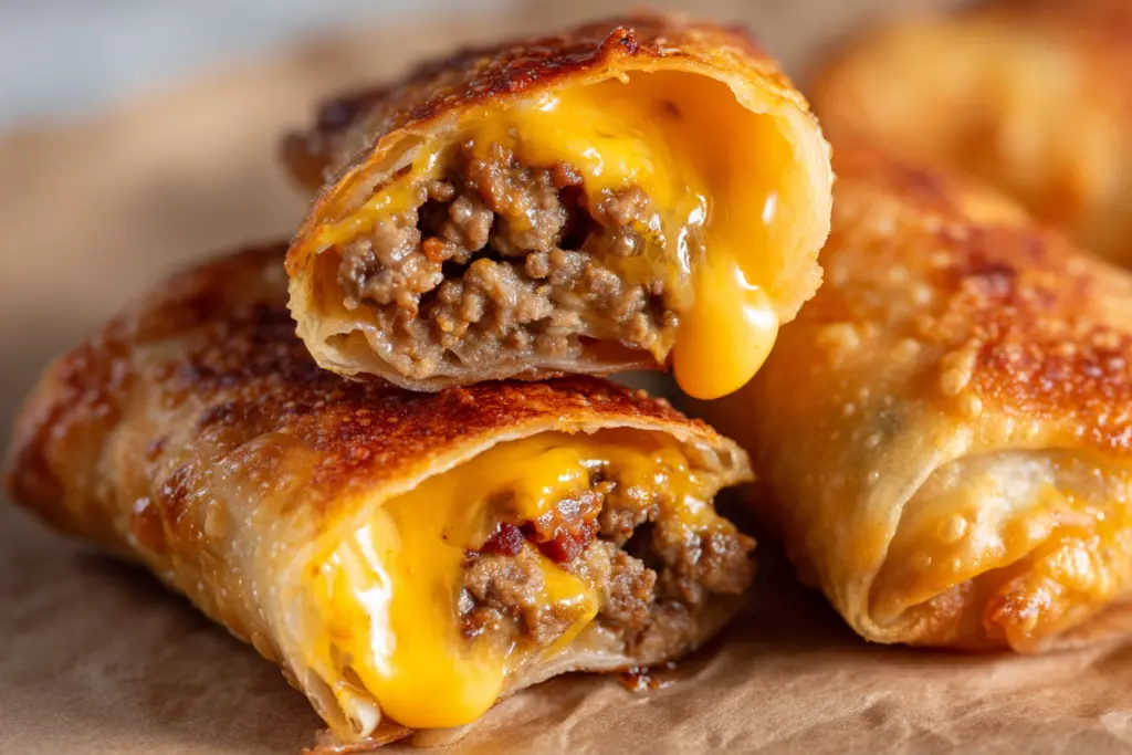 Crispy Cheeseburger Egg Rolls 8 Crispy Cheeseburger Egg Rolls