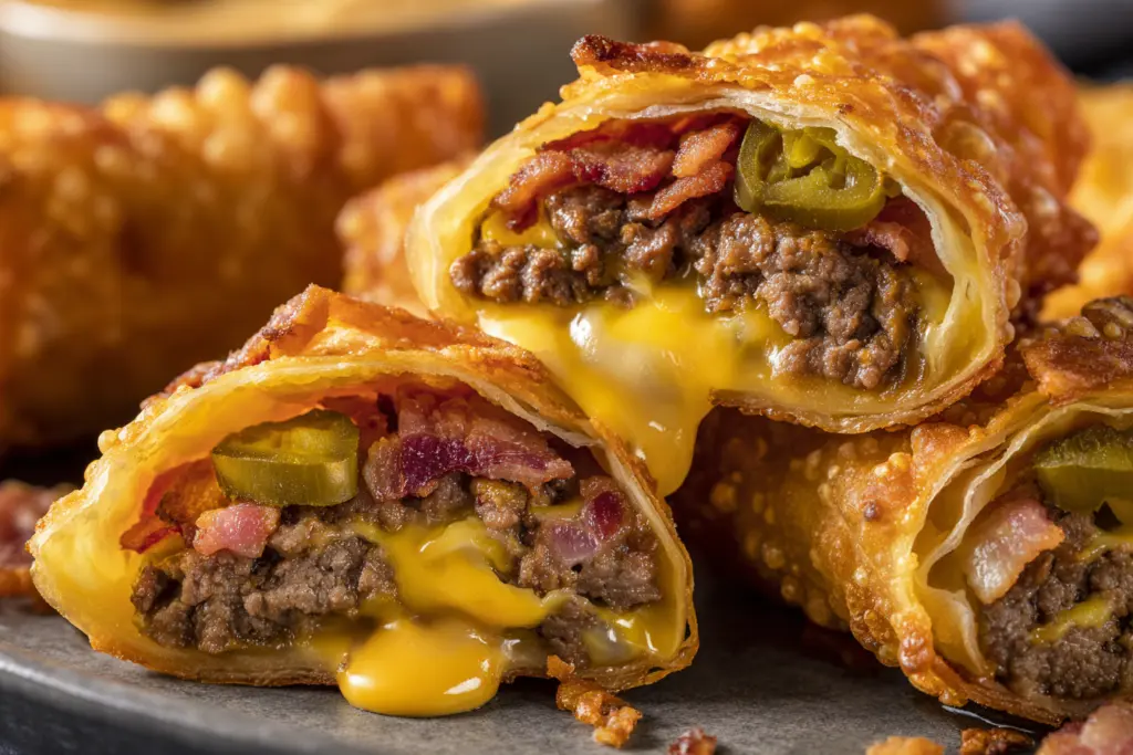 Crispy Cheeseburger Egg Rolls 6 Bacon Cheeseburger Egg Rolls
