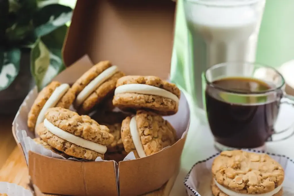 Sourdough Oatmeal Cookies with Creamy Filling