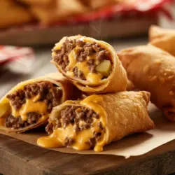 Crispy Cheeseburger Egg Rolls recipe card