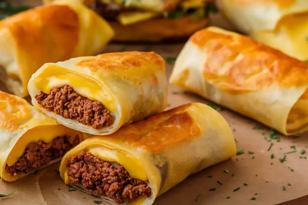 Cheeseburger Egg Rolls