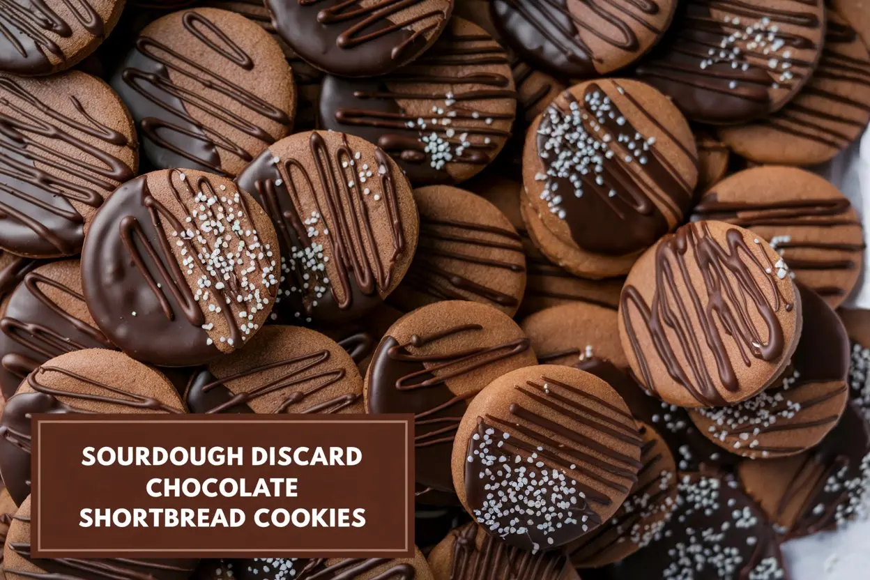 Sourdough Discard Chocolate Shortbread Cookies With Coffee Flavor!