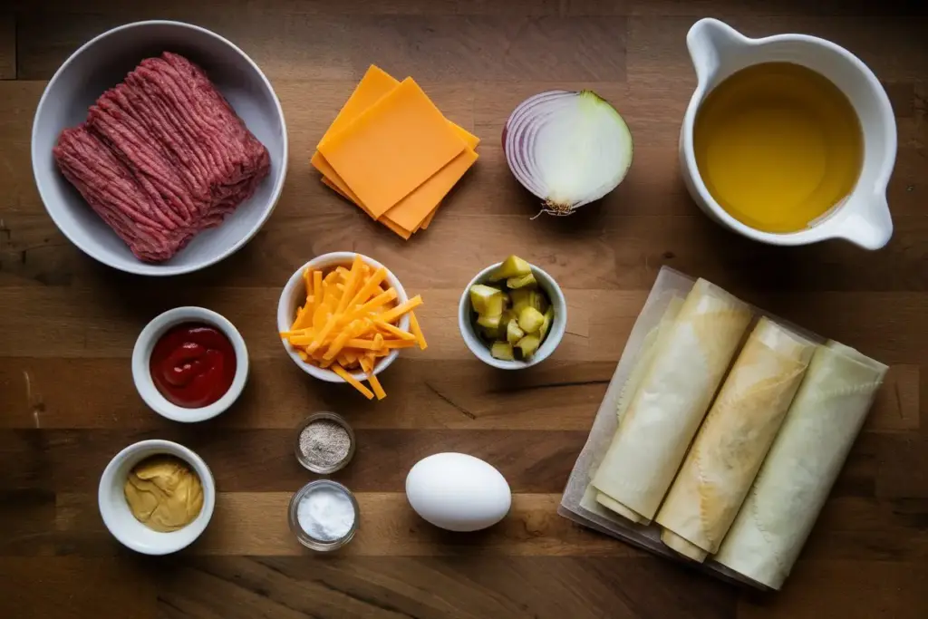 Cheeseburger Egg Rolls Recipe