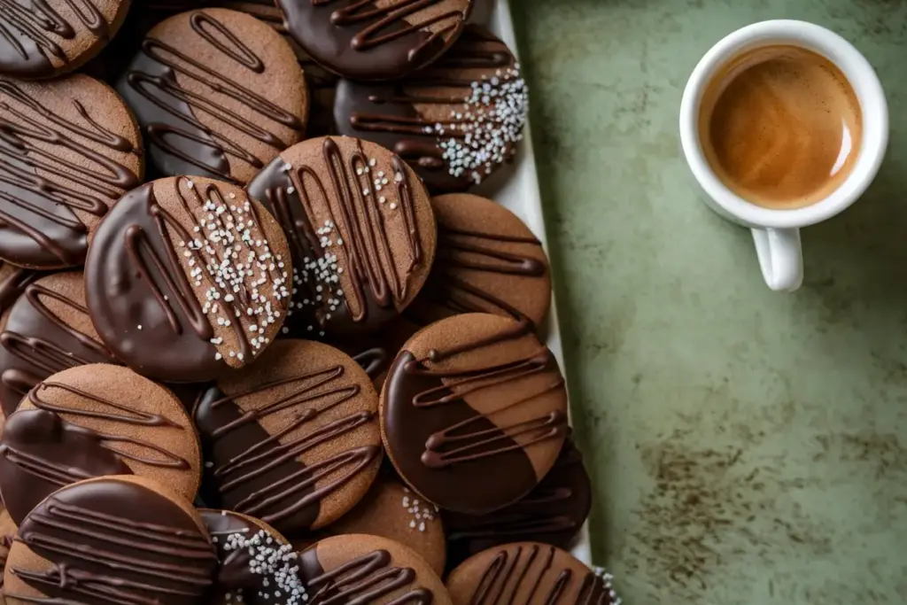 Sourdough Discard Chocolate Shortbread Cookies With Coffee Flavor! 4 chocolate shortbread cookies