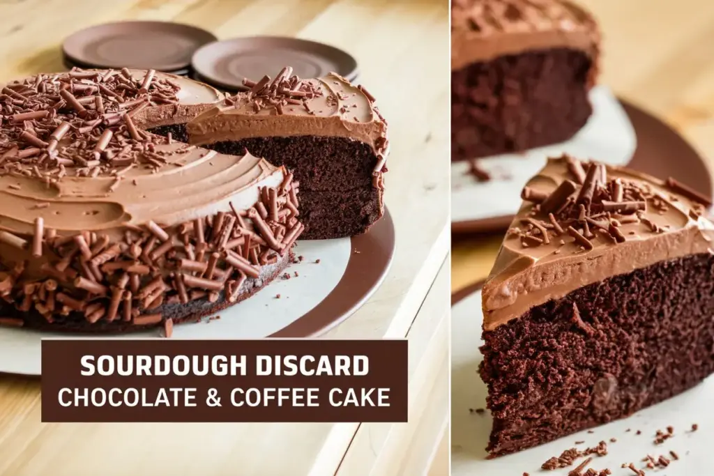Easy Sourdough Discard Chocolate & Coffee Cake