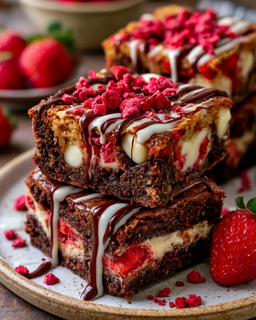 Chocolate Strawberry Cheesecake Brookies
