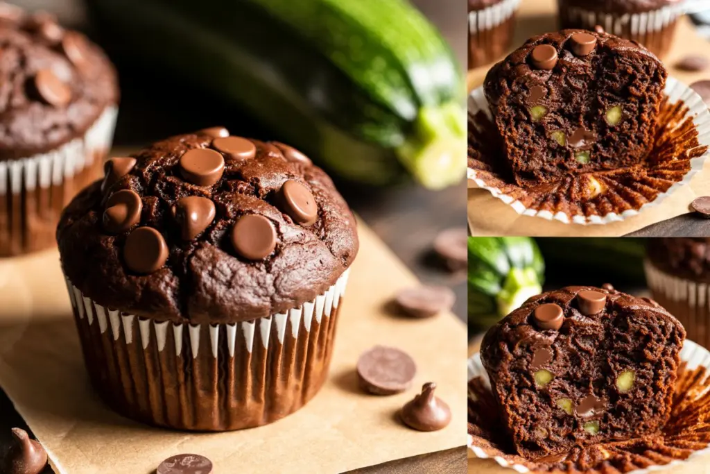 Sourdough Chocolate Banana Zucchini Muffins