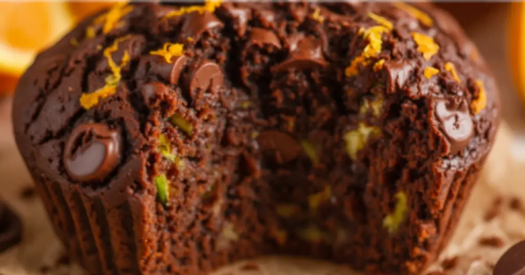 Sourdough Chocolate Orange Zucchini Muffins 