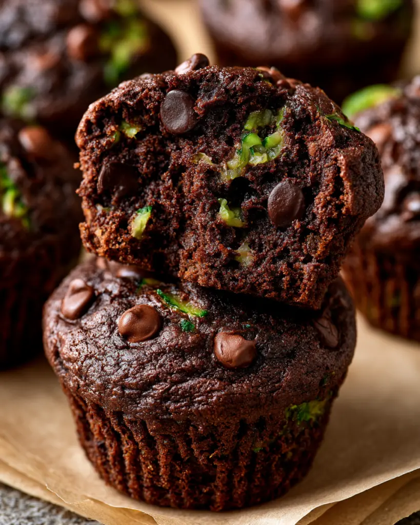 Sourdough Health Dark Chocolate Zucchini Muffins