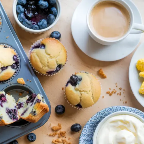sourdough blueberry muffins