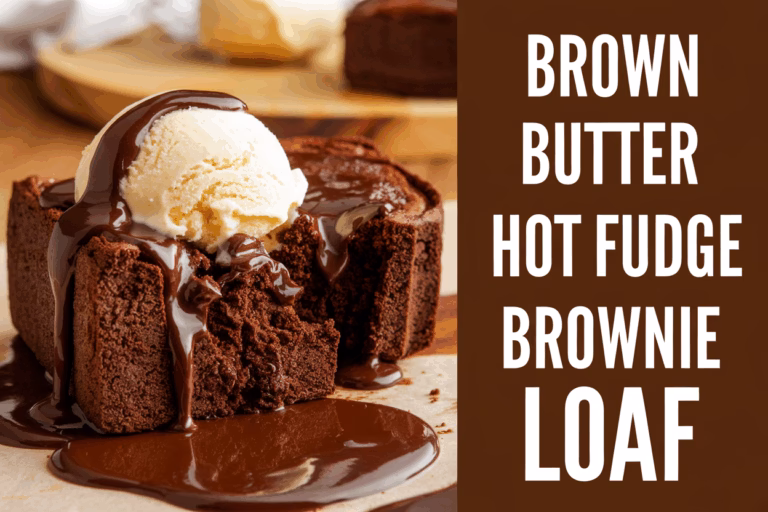 Gooey Brown Butter Hot Fudge Brownie Loaf: A Decadent Dessert