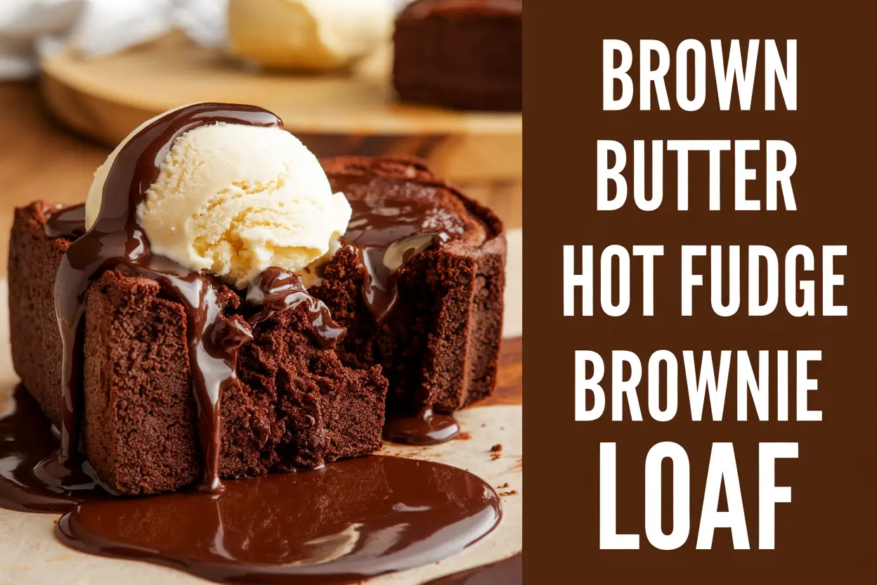 Gooey Brown Butter Hot Fudge Brownie Loaf: A Decadent Dessert