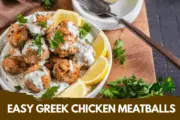 Greek Chicken Meatballs with Tzatziki
