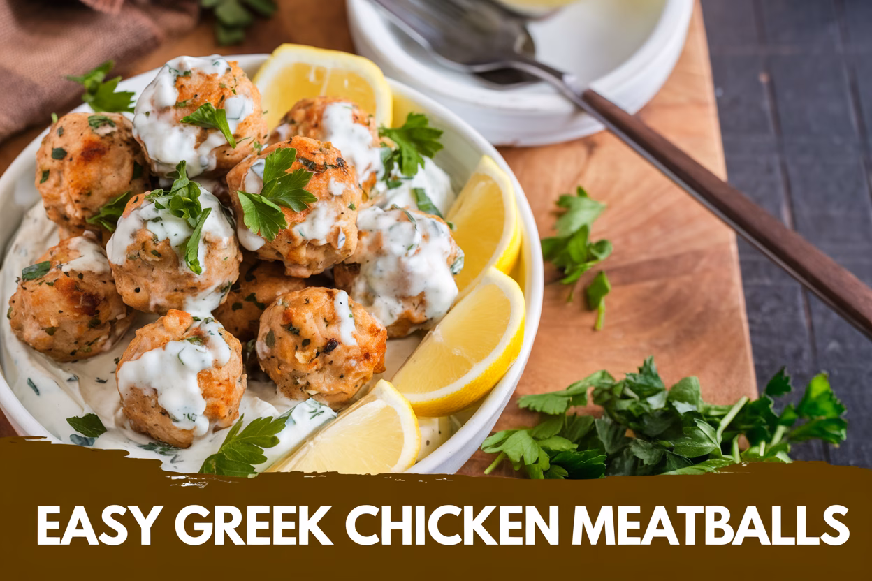 Easy Greek Chicken Meatballs with Tzatziki: A Fresh Mediterranean Delight