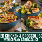 Grilled Chicken & Broccoli Bowls with Creamy Garlic Sauce: A Flavorful, Low-Carb Delight