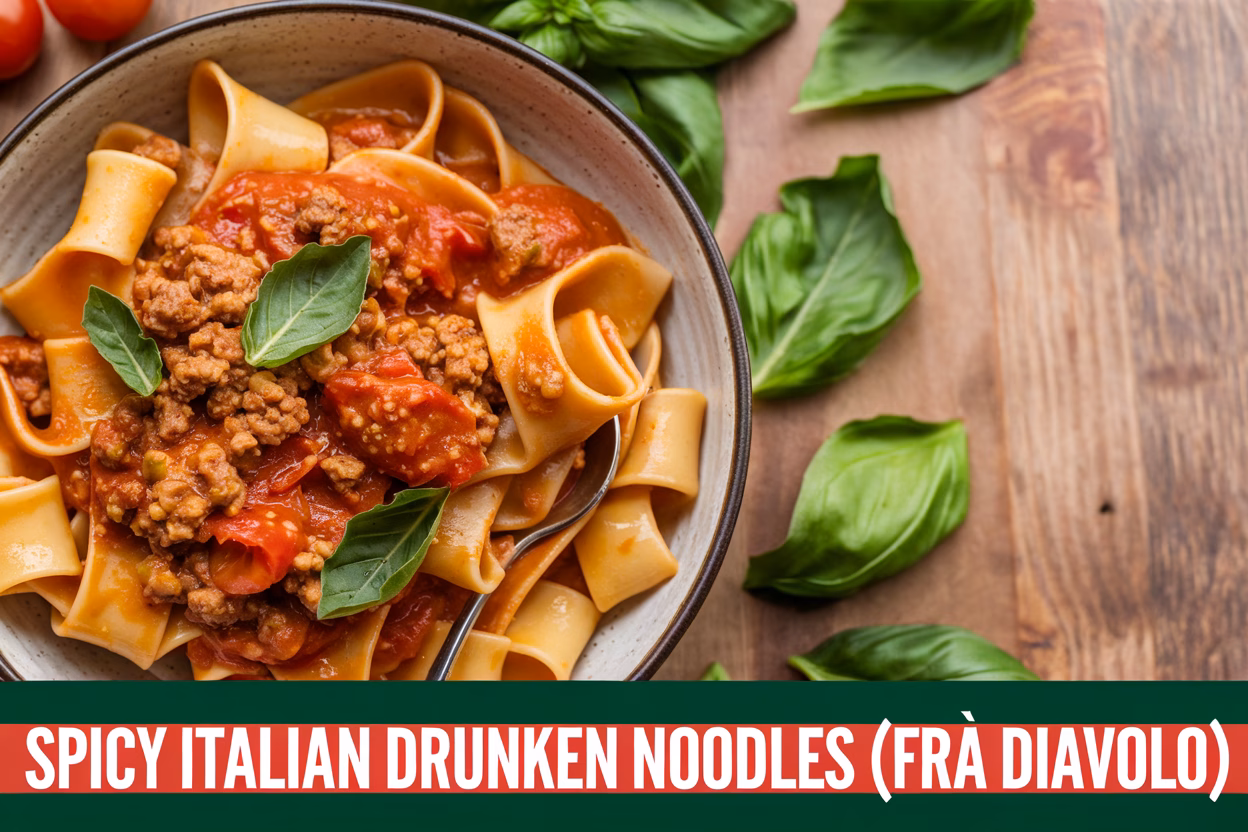 Spicy Italian Drunken Noodles (Fra Diavolo): A Bold, Fiery Pasta Dish
