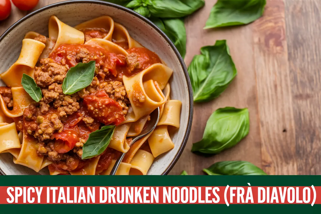 Spicy Italian Drunken Noodles (Fra Diavolo): A Bold, Fiery Pasta Dish