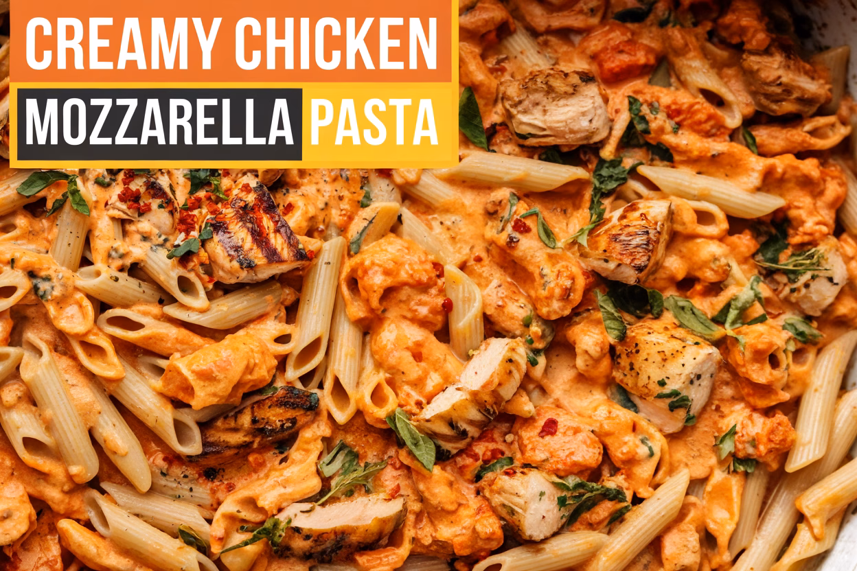 Rich Creamy Chicken Mozzarella Pasta with Basil: A Comforting Italian Delight