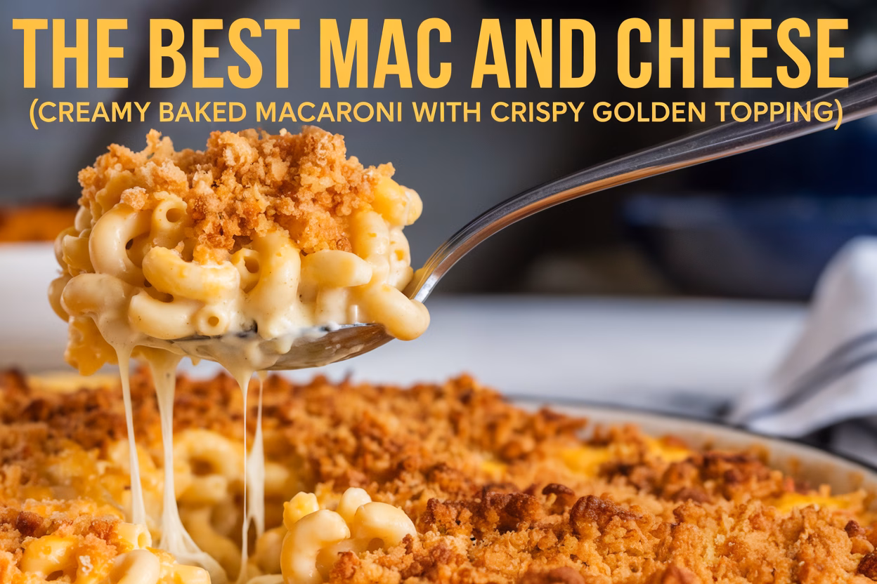 Creamy Baked Macaroni with Crispy Golden Topping: Ultimate Comfort Food!