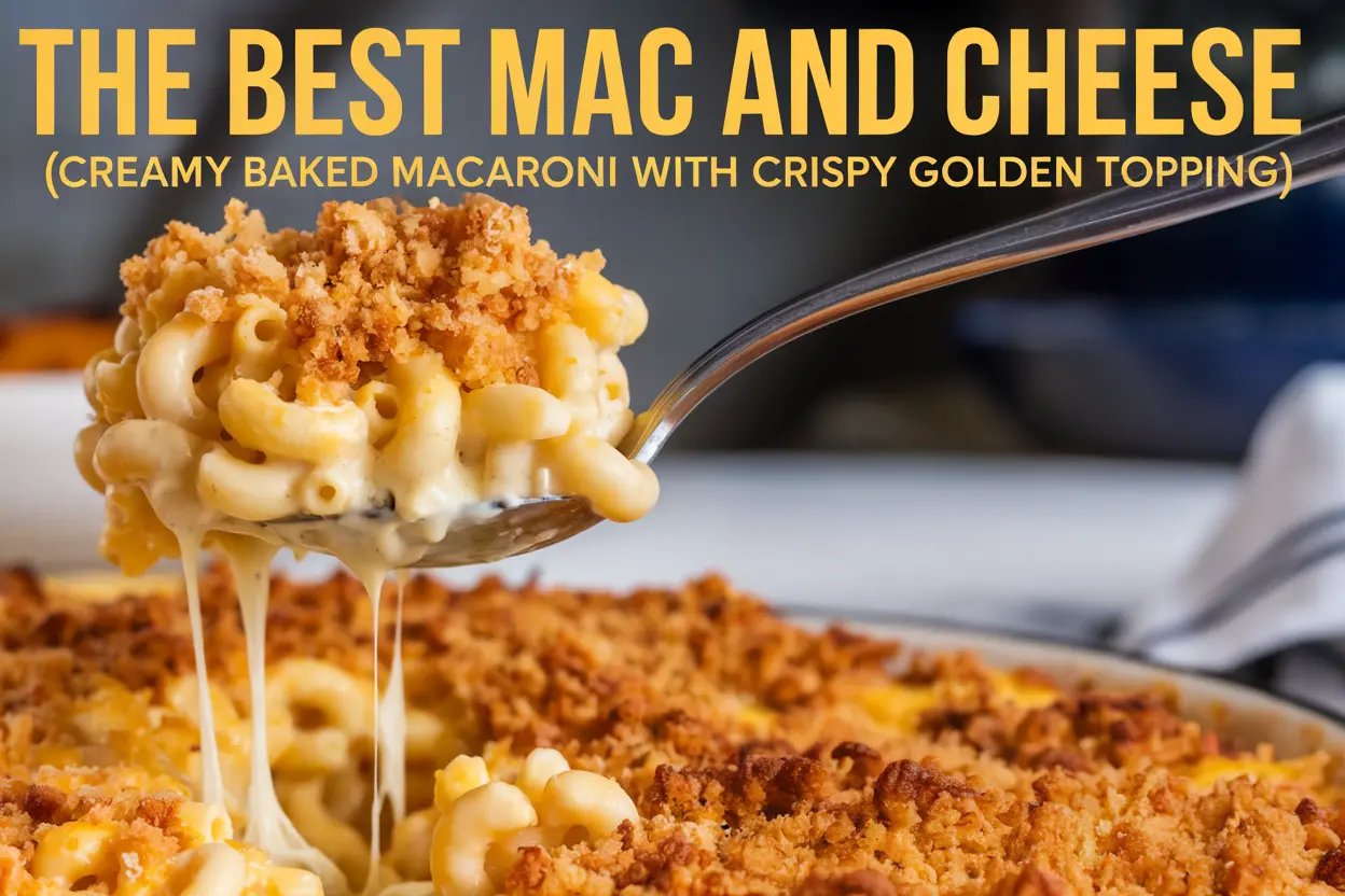 Creamy Baked Macaroni with Crispy Golden Topping: Ultimate Comfort Food!