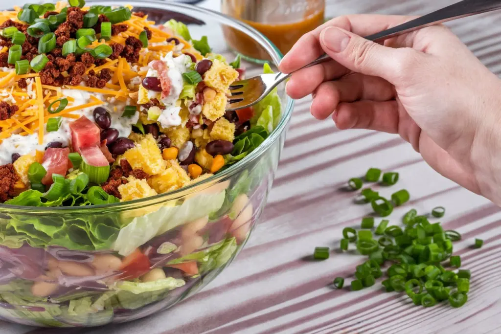 Southern-Style Cornbread Salad with BBQ Ranch Dressing 3 cornbread salad
