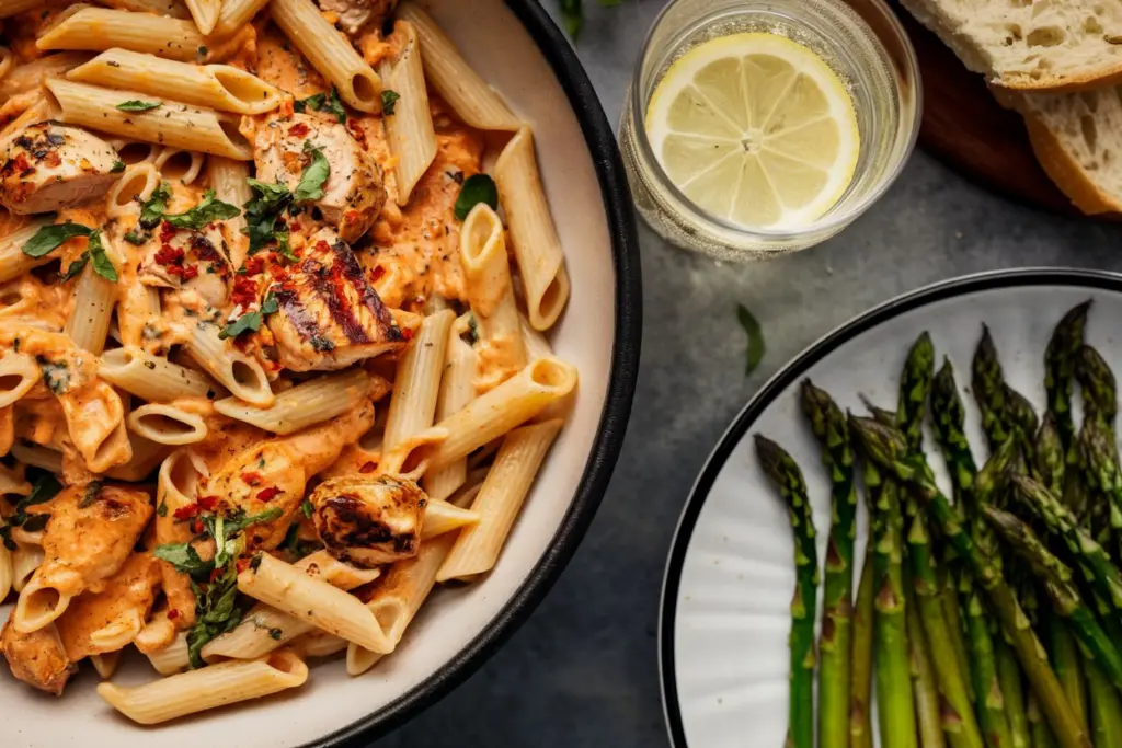 creamy chicken mozzarella pasta
