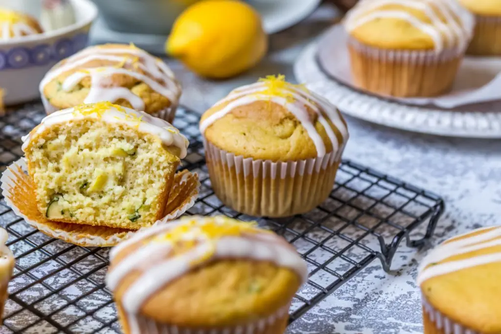 Bright & Moist Lemon Zucchini Muffins 3 lemon zucchini muffins