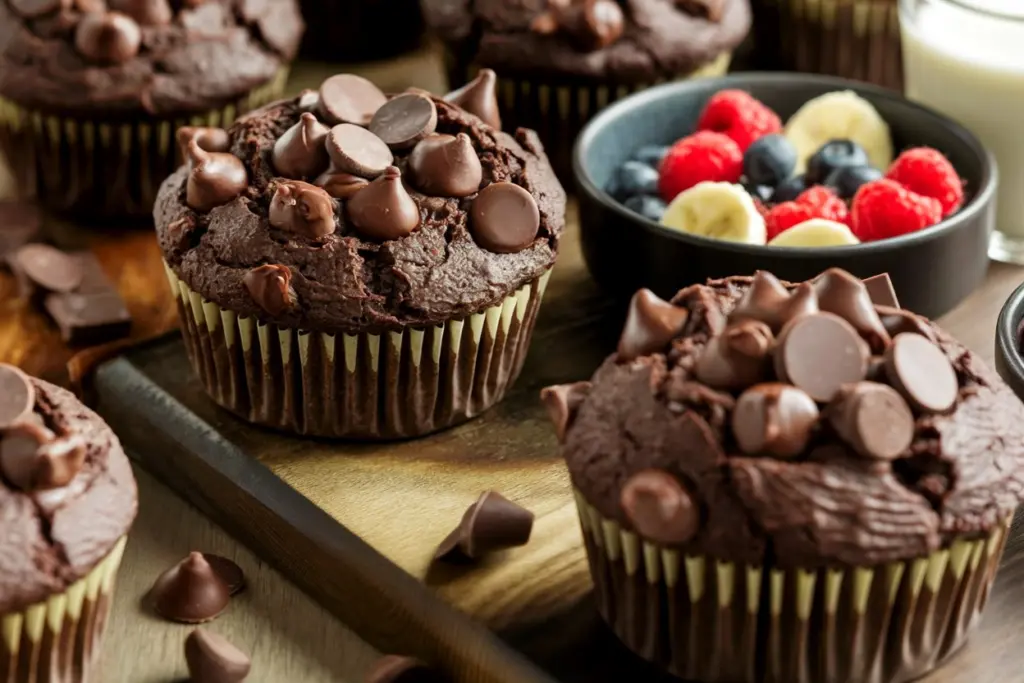 Sourdough Chocolate Zucchini Muffins