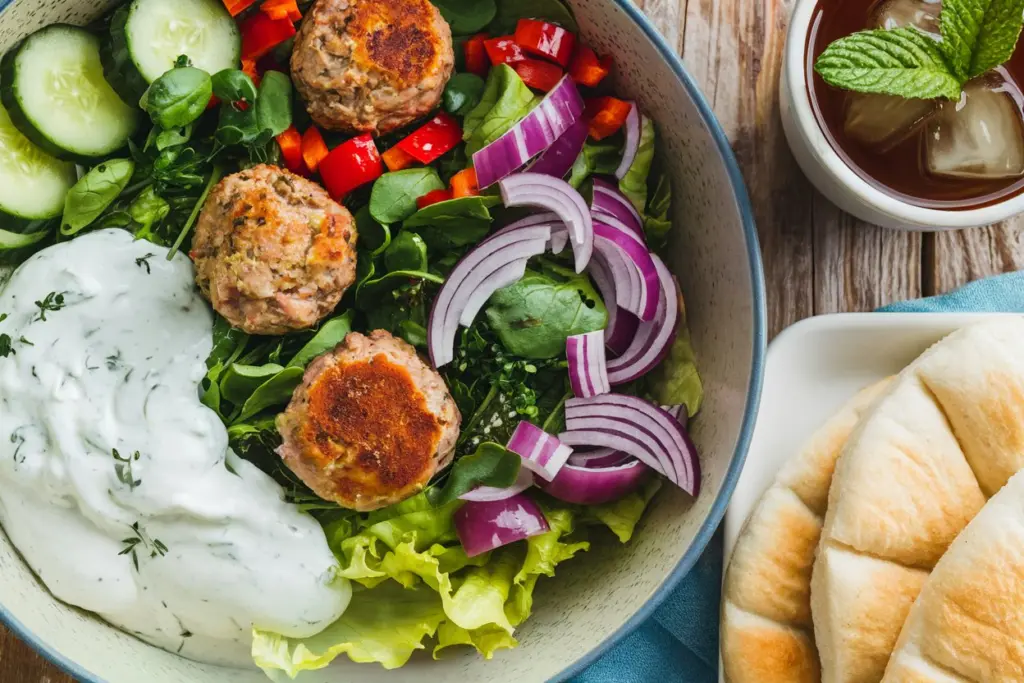 Greek Turkey Meatballs with Creamy Tzatziki Sauce 4 greek turkey meatballs