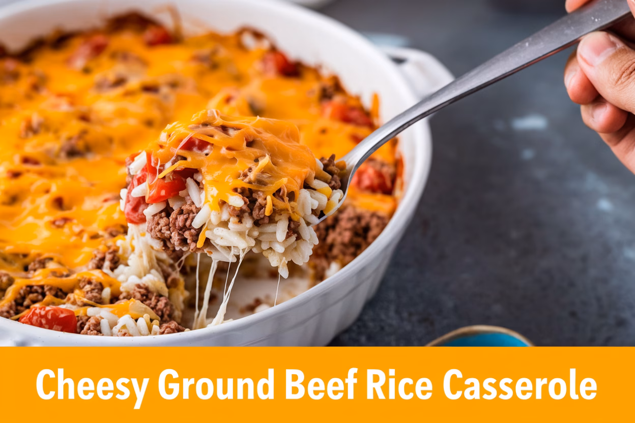 Hearty Cheesy Ground Beef Rice Casserole: A Comforting Family Meal